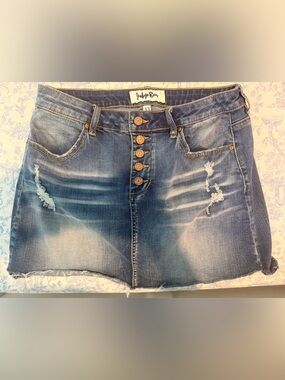 adidas Distressed Blue Denim Mini Skirt 13
